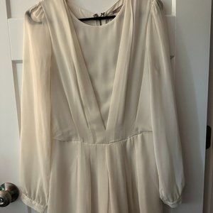 Cream Long Sleeve Romper